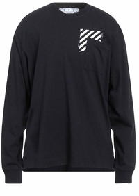 OFF-WHITE Diagonal Square Pocket Skate L/S Black & White Shirt MD