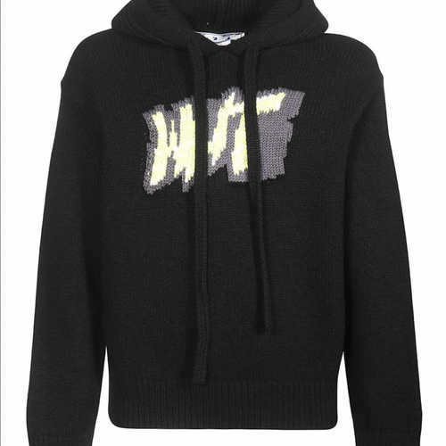 OFF-WHITE Graffiti Chunky Knit Pullover Hoodie F22 Capsule Exclusive XL
