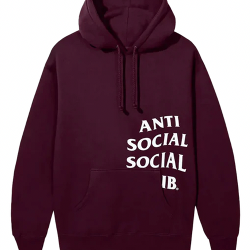 Anti-Social Social Club Cut Off Logo Hoodie Burgundy SM