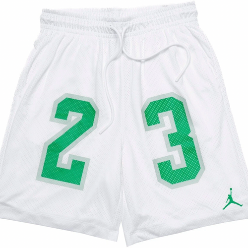 Brand New Air Jordan Essentials Graphic Mesh Shorts 23 'White Green' XS