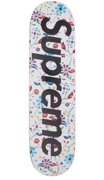 Supreme Airbrushed Floral Skateboard Deck Exclusive SS 19 Edition White