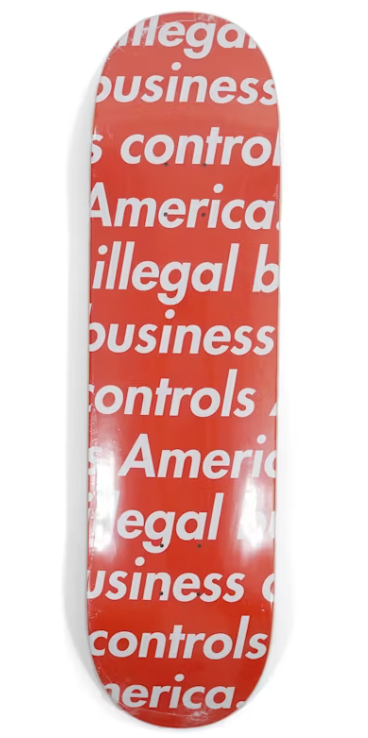 Supreme Limited SS18 Collection 'Illegal Business' Skateboard Deck Red