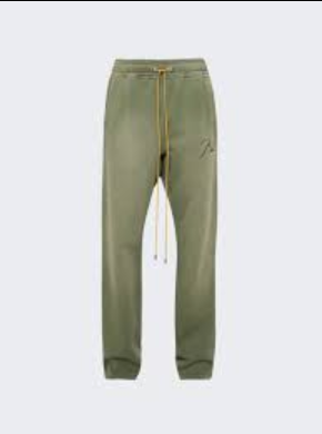 Rhude Men's Sundry Olive Heavyweight Embroidered Logo Sweatpants LG MSRP: $765.00