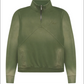 RHUDE Authentic Men's Sundry Olive Heavyweight Embroidered Quarter Zip Sweatshirt MD - MSRP: $750