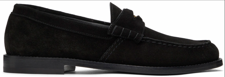 RHUDE Authentic Men's Slip On Black Velour Penny Loafer Size 7M MSRP $595