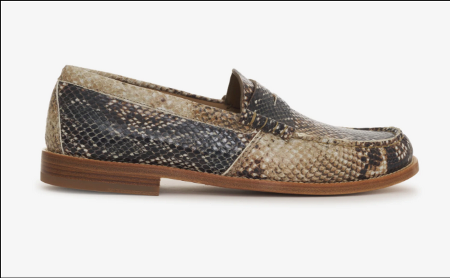 Rhude Men's Slip On Snakeskin Penny Loafer Size 12M MSRP $740
