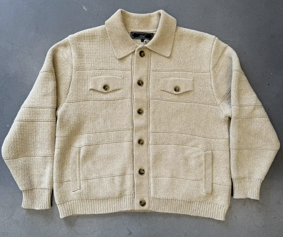 KITH Men's Stiles Knit Trucker Jacket - Plateau Beige SM BRAND NEW