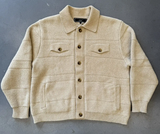 KITH Men's Stiles Knit Trucker Jacket - Plateau Beige SM BRAND NEW