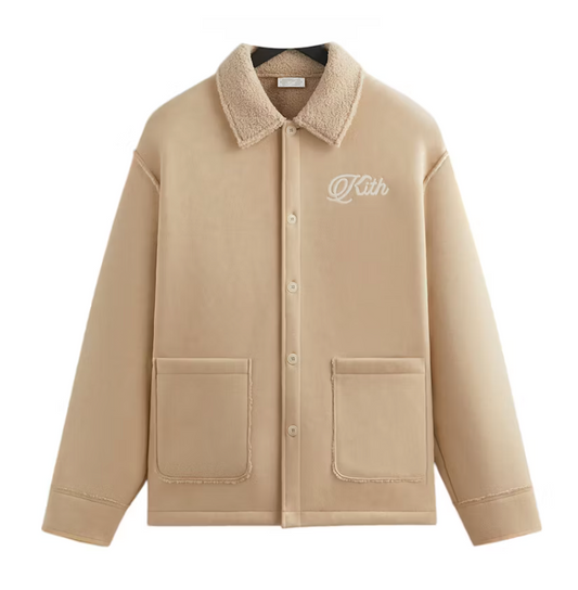 Kith Faux Shearling Long Sleeve Boxy Collared Overshirt - Stolid - SIze Small Mens BRAND NEW