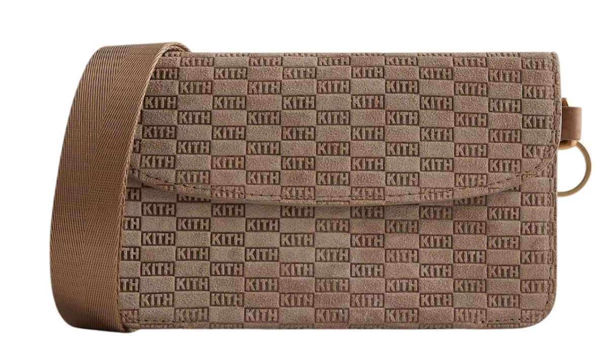 Kith Monogram Suede Double Crossbody Pouch Loft BRAND NEW