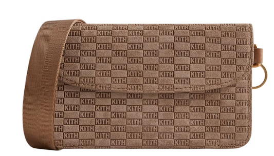 Kith Monogram Suede Double Crossbody Pouch Loft BRAND NEW