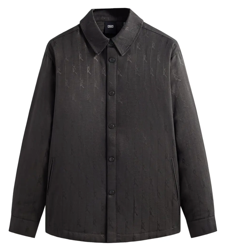 Kith Jacquard Faille Sutton Quilted Shirt Jacket 'Somber' Size Small Mens BRAND NEW