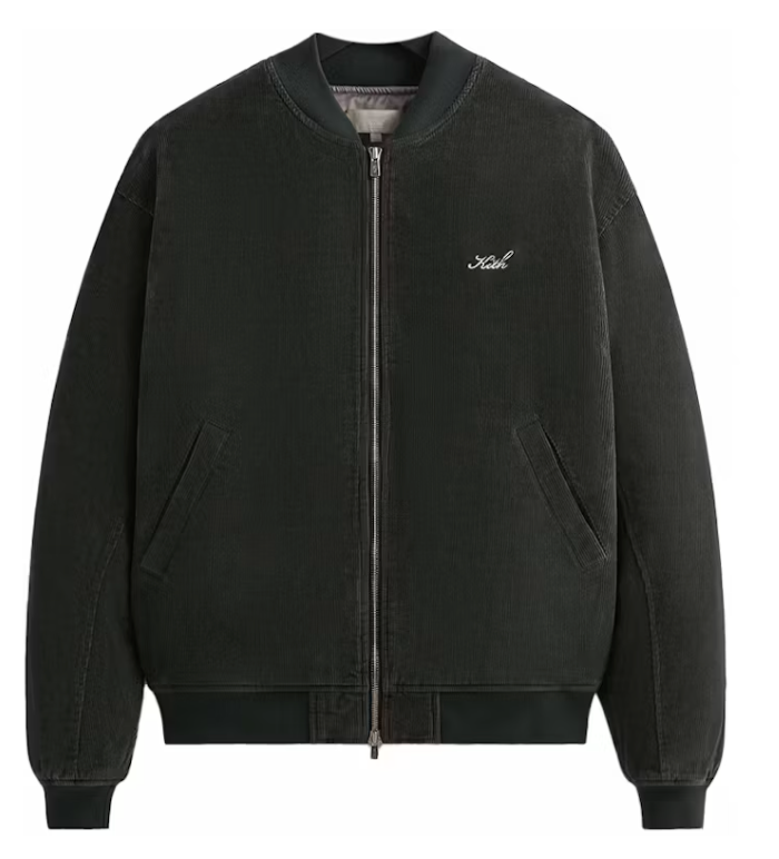 Kith Washed Corduroy Avery Bomber Jacket - Dark Grey - Size Small Mens BRAND NEW