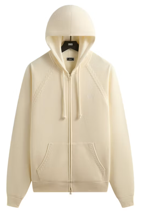 Kith Authetic Vale Raglan Full Zip Hoodie Sandrift - Size Large Mens BRAND NEW