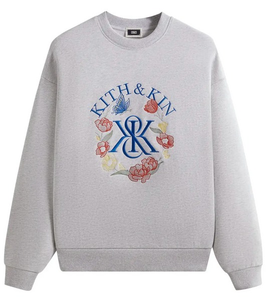 KITH Men's K&K Monogram Nelson Crewneck Light Heather Grey - Small BRAND NEW
