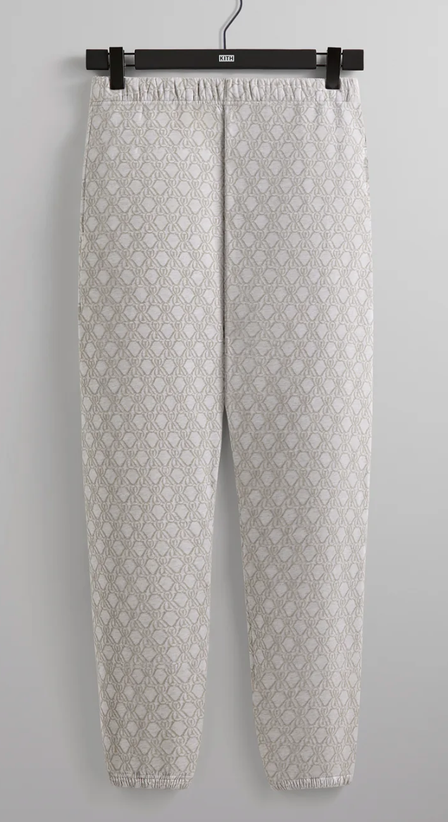 KITH Men's Bonded Fleece Nelson Sweatpants Light Heather Grey Size Medium
