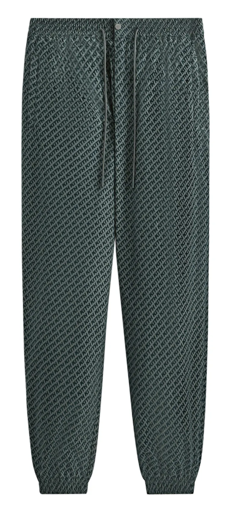 KITH Men's Flocked Italic Monogram Davon Pant - Court Green - Size Small BRAND NEW