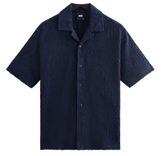 KITH Men's Thompson Camp Collar Shirt - Nocturnal Navy - Size Small BRAND NEW