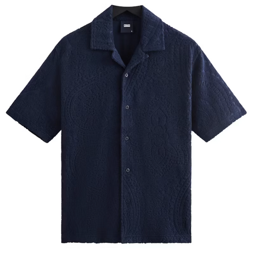 KITH Men's Thompson Camp Collar Shirt - Nocturnal Navy - Size Small BRAND NEW