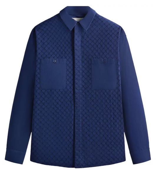 KITH Men's Lattice Floral LS Apollo Button Up Shirt - Navy Blue - Size Small BRAND NEW