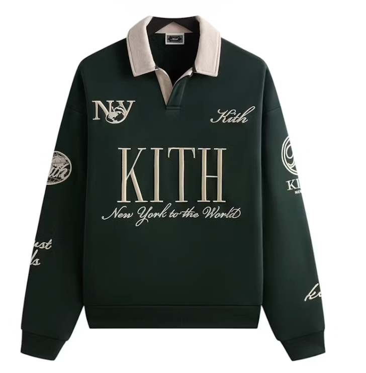 Kith Nelson Collared Pullover Stadium Green Size Small Mens BRAND NEW
