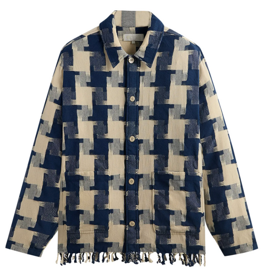 Kith Jumbo Houndstooth Overshirt Cyanotype Size Small Mens BRAND NEW