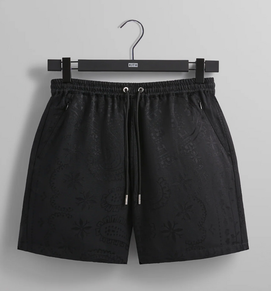 KITH Men's Jacquard Faille Cedar Short - Black - Size Extra-Small