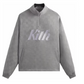 Kith Double Knit Davis Quarter Zip Pullover Concrete Size Medium Mens