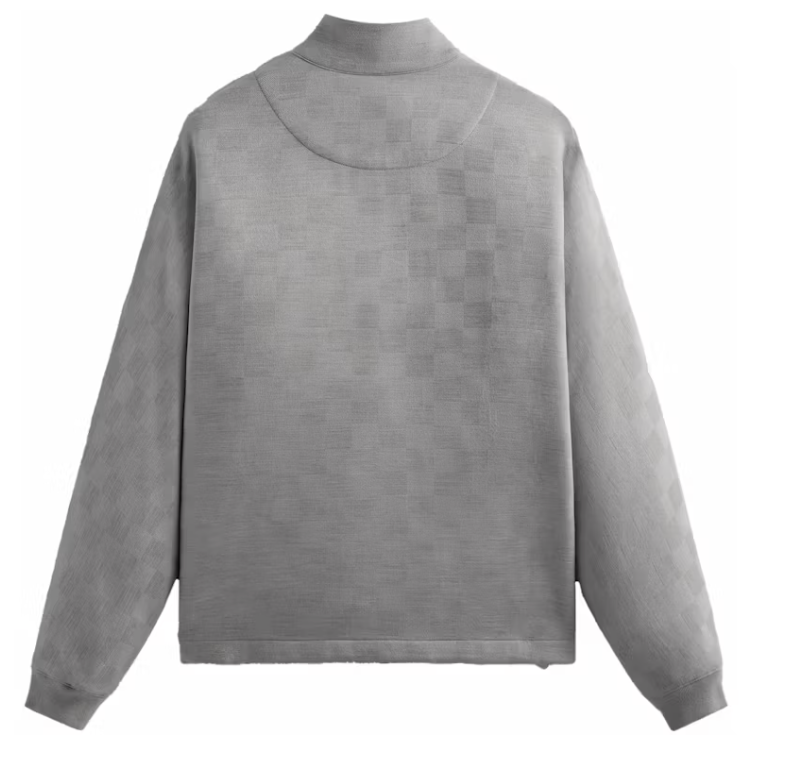Kith Double Knit Davis Quarter Zip Pullover Concrete Size Medium Mens
