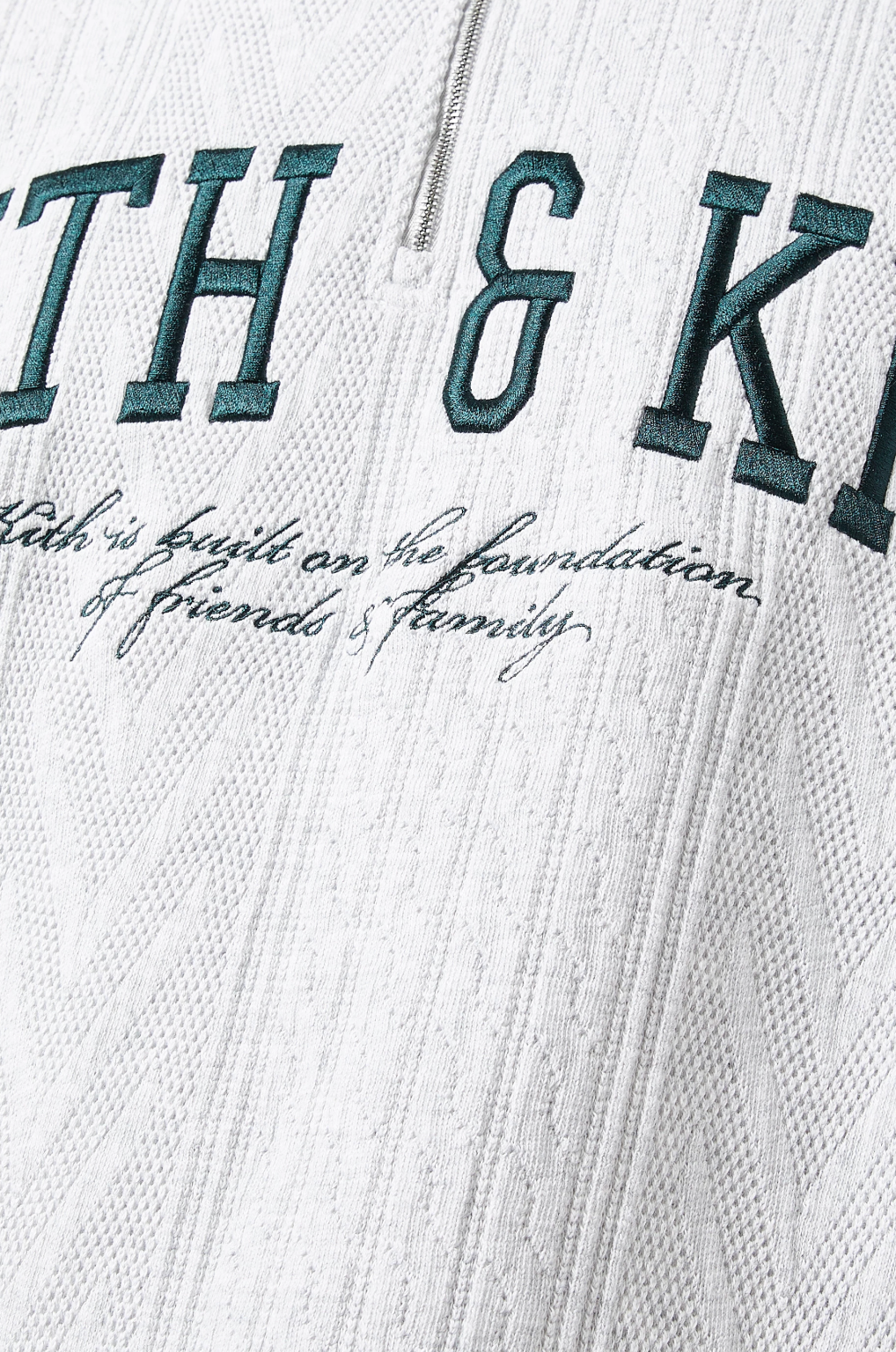 Kith Authentic Osborn Quarter Zip Pullover Light Grey/Green Size Medium Mens BRAND NEW