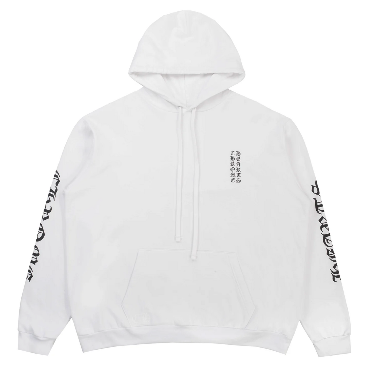 Chrome Hearts Vertical Logo Pullover Hoodie - White - Size Medium