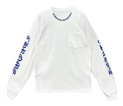 Chrome Hearts Blue Neck Logo White L/S Shirt - Size XXL Brand New
