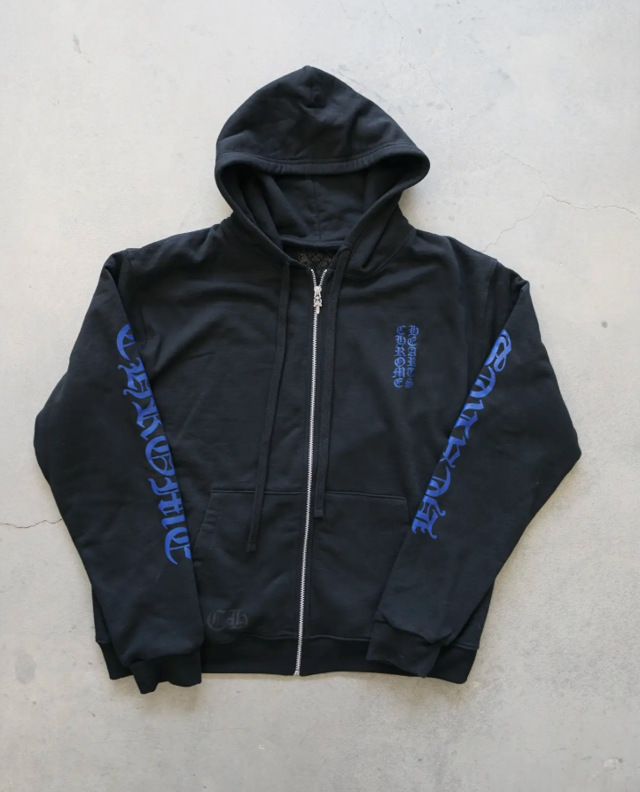 Chrome Hearts Thermal Blue Letter Full Zip Up Black Size Medium Mens