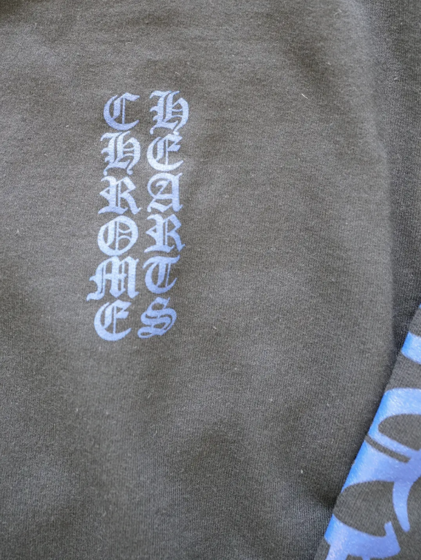 Chrome Hearts Thermal Blue Letter Full Zip Up Black Size Medium Mens