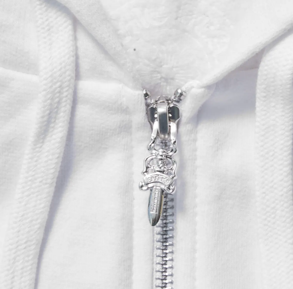 Chrome Hearts Thermal Blue Letter Full Zip Up White Size Small Mens