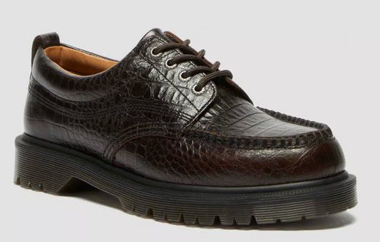 Dr. Marten's Lowell Brown Croc Moc Toe Shoes - Size 4M