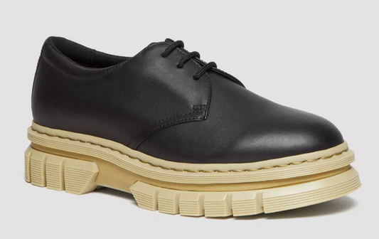 Dr. Marten's Rikard Contrast Sole Black Leather Platform Shoes - Size 7M