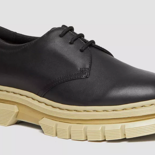 Dr. Marten's Rikard Contrast Sole Black Leather Platform Shoes - Size 7M