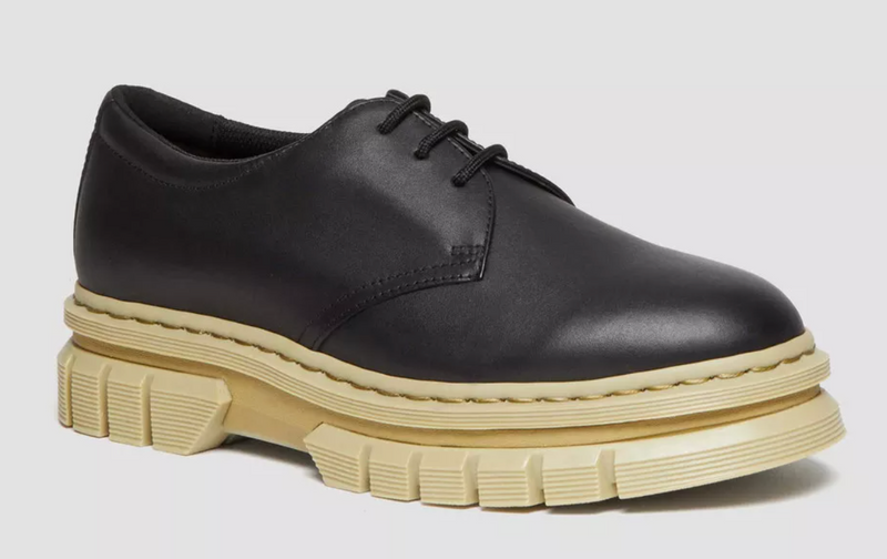 Dr. Marten's Rikard Contrast Sole Black Leather Platform Shoes - Size 8M