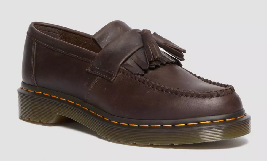 Dr. Marten's Adrian Crazy Horse Leather Brown Tassle Loafers - Size 6M