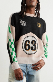 Men's RHUDE X Lamborghini Authentic Knitted Crewneck Sweater LG MSRP: $2,360