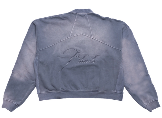 RHUDE Authentic Embroidered Crewneck Sweater-Sundry Steele- Size XS Mens MSRP:$680.00
