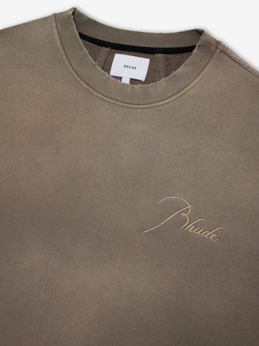 RHUDE Authentic Embroidered Crewneck Sweater-Sundry Elephant-Size XXL MSRP:$680.00