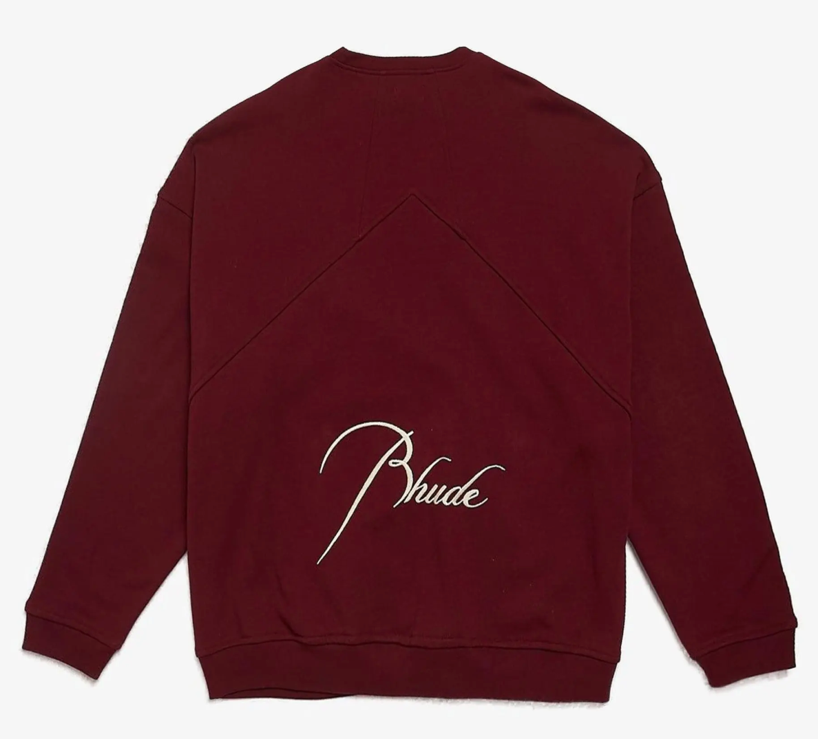 RHUDE Authentic Embroidered Crewneck Sweater-Burgundy-Size XXL Mens MSRP:$680.00
