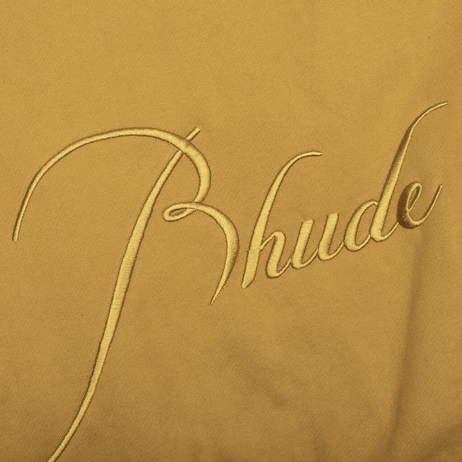 RHUDE Authentic Embroidered Crewneck Sweater-Mustard Yellow-Size XXL Mens MSRP:$680.00
