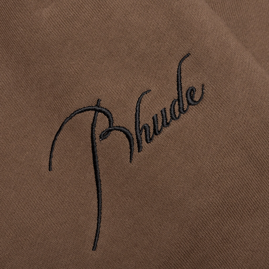 RHUDE Authentic Men's Brown Heavyweight Embroidered Logo Sweatpants SM MSRP: $765