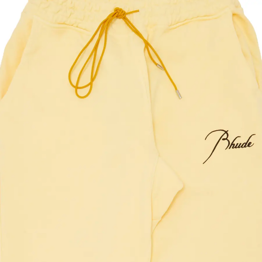 RHUDE Authentic Men's Heavyweight Embroidered Logo Sweatpants in Bone SM MSRP: $765.00
