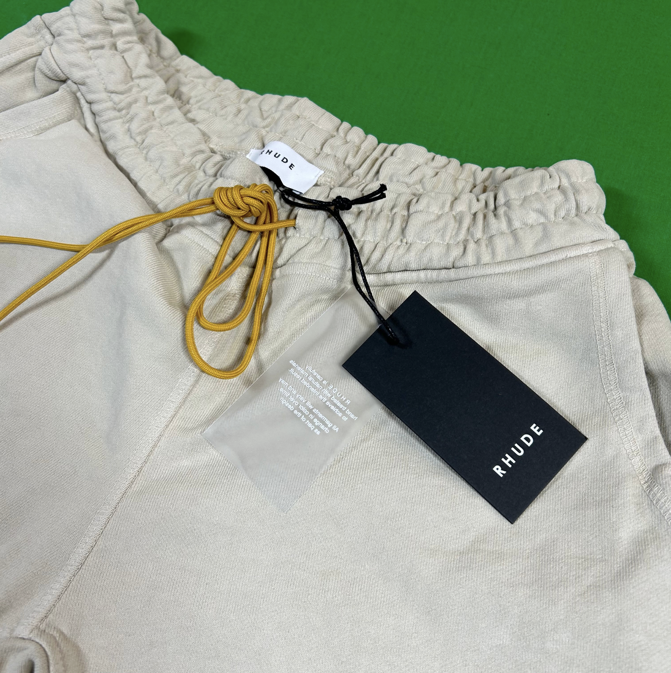 RHUDE Authentic Men's Heavyweight Embroidered Logo Sweatpants in Bone MD MSRP: $765