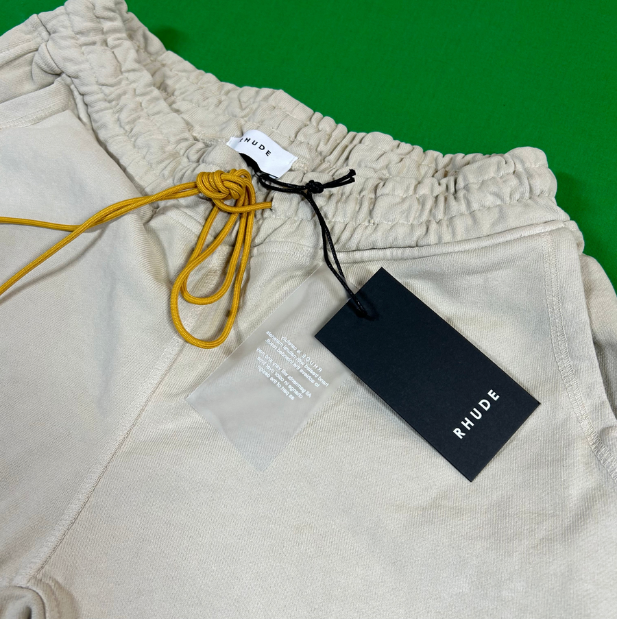 RHUDE Authentic Men's Heavyweight Embroidered Logo Sweatpants in Bone SM MSRP: $765.00
