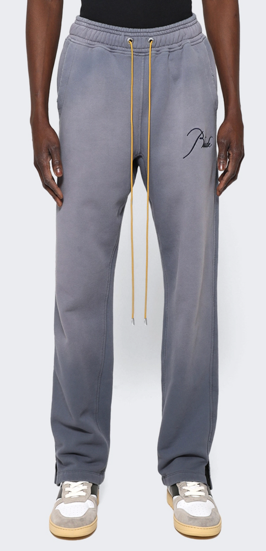 RHUDE Authentic Men's Sundry Steele Heavyweight Embroidered Logo Sweatpants LG MSRP: $765.00